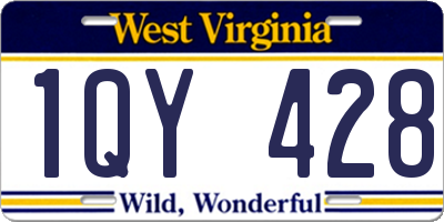 WV license plate 1QY428