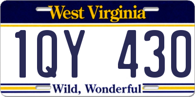 WV license plate 1QY430