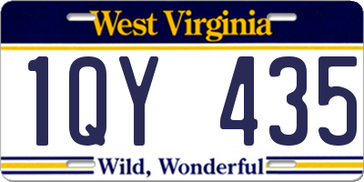 WV license plate 1QY435
