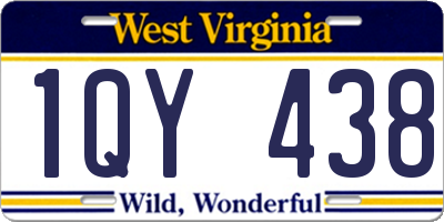 WV license plate 1QY438