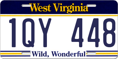 WV license plate 1QY448