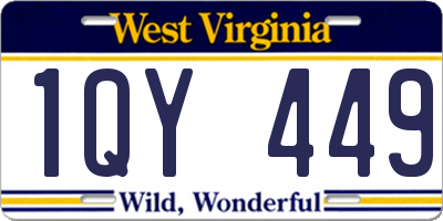 WV license plate 1QY449