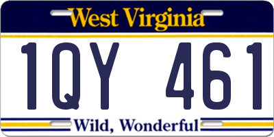 WV license plate 1QY461