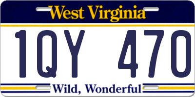 WV license plate 1QY470