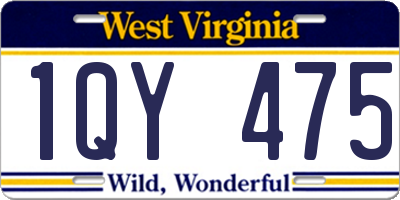 WV license plate 1QY475