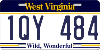 WV license plate 1QY484