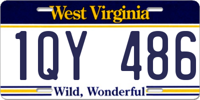 WV license plate 1QY486