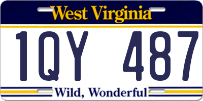 WV license plate 1QY487