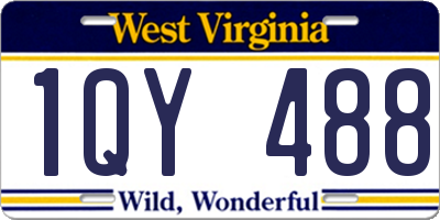 WV license plate 1QY488