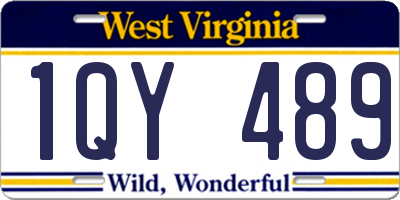 WV license plate 1QY489
