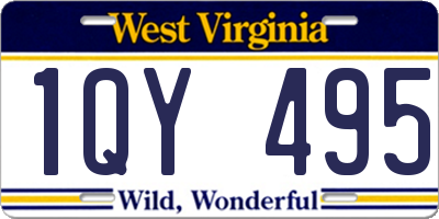 WV license plate 1QY495
