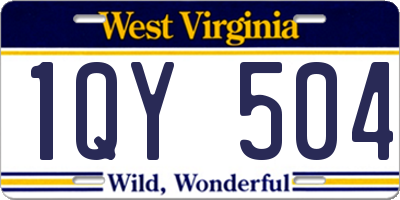 WV license plate 1QY504