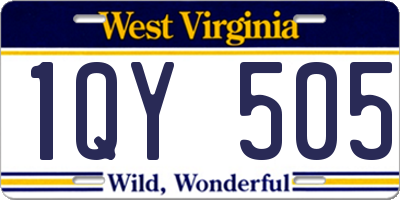 WV license plate 1QY505