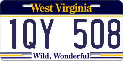 WV license plate 1QY508