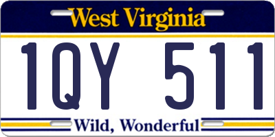 WV license plate 1QY511