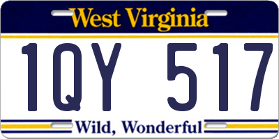 WV license plate 1QY517