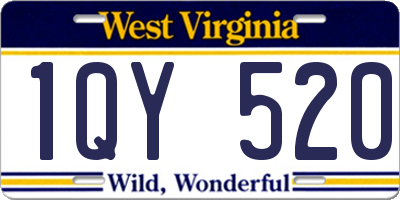 WV license plate 1QY520