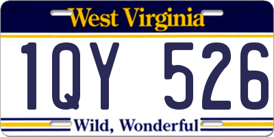 WV license plate 1QY526