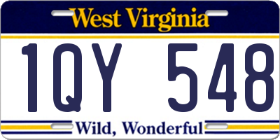 WV license plate 1QY548