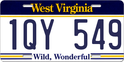 WV license plate 1QY549