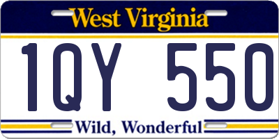 WV license plate 1QY550