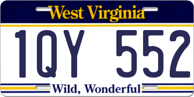 WV license plate 1QY552