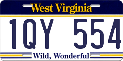 WV license plate 1QY554
