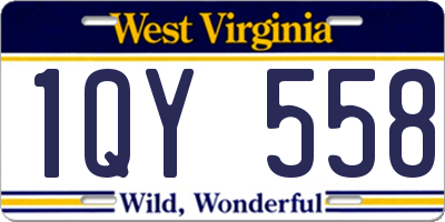 WV license plate 1QY558