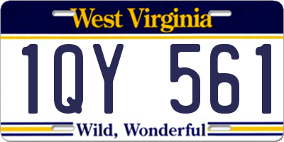 WV license plate 1QY561