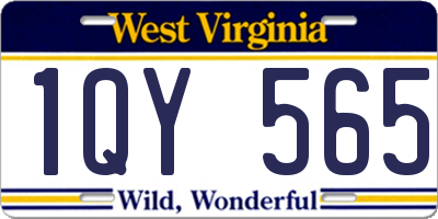 WV license plate 1QY565
