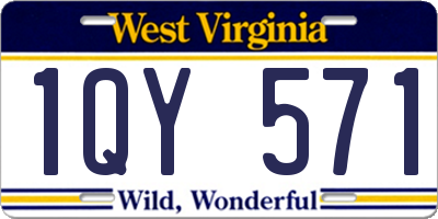 WV license plate 1QY571