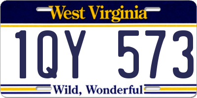 WV license plate 1QY573