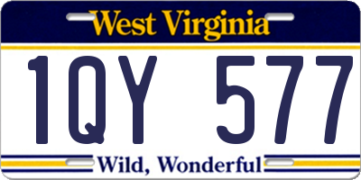 WV license plate 1QY577