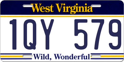 WV license plate 1QY579