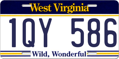 WV license plate 1QY586