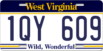 WV license plate 1QY609