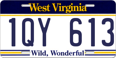 WV license plate 1QY613