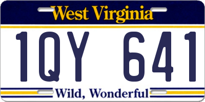 WV license plate 1QY641