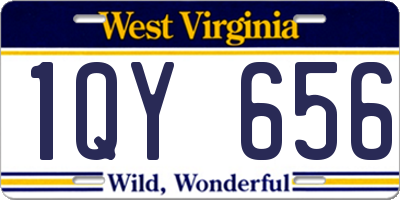 WV license plate 1QY656