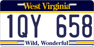 WV license plate 1QY658