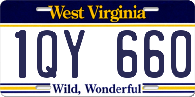 WV license plate 1QY660