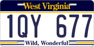 WV license plate 1QY677
