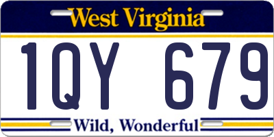 WV license plate 1QY679