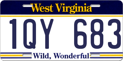WV license plate 1QY683