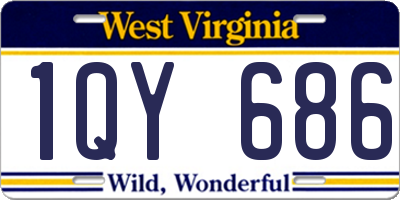 WV license plate 1QY686