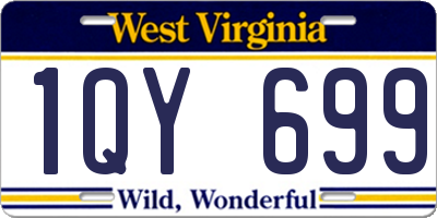 WV license plate 1QY699