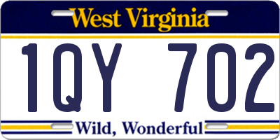 WV license plate 1QY702