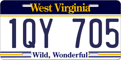 WV license plate 1QY705