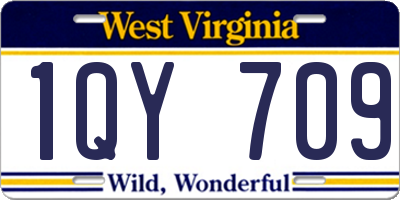 WV license plate 1QY709
