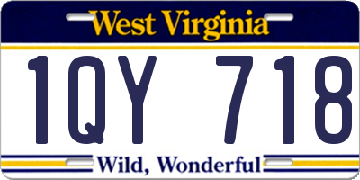 WV license plate 1QY718